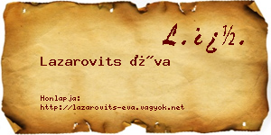 Lazarovits Éva névjegykártya