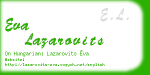 eva lazarovits business card
